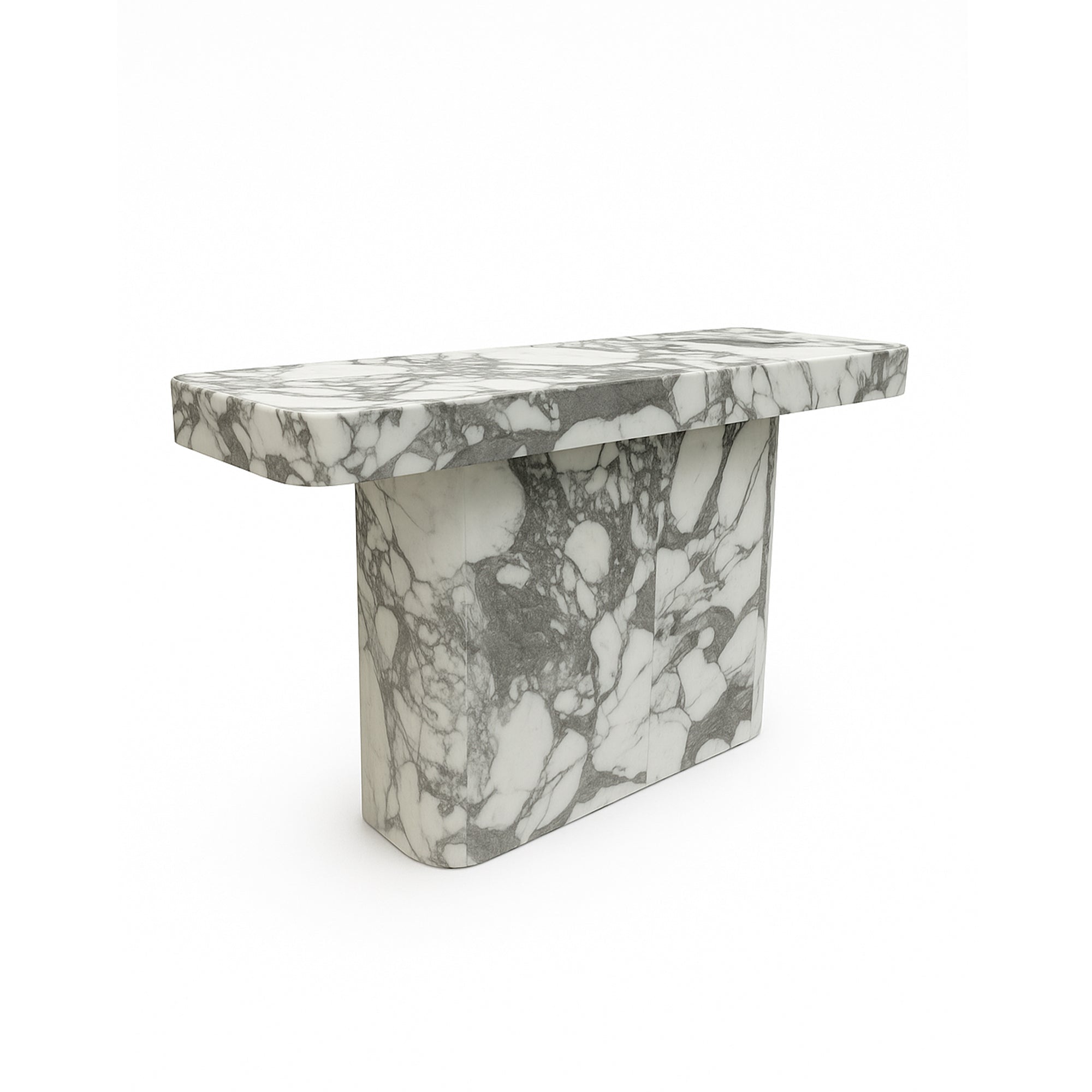 Aurora Vein Console Table – Calacatta Marble - Artspire Home