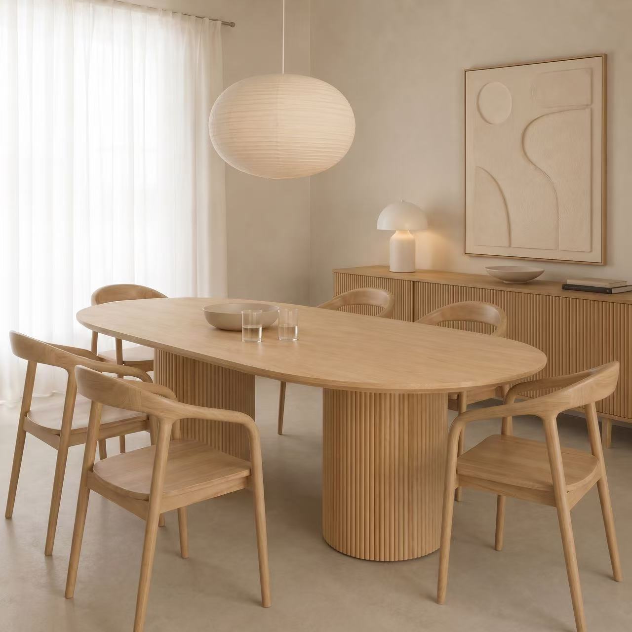 Auvindra Oval Timber Dining Table - Artspire Home