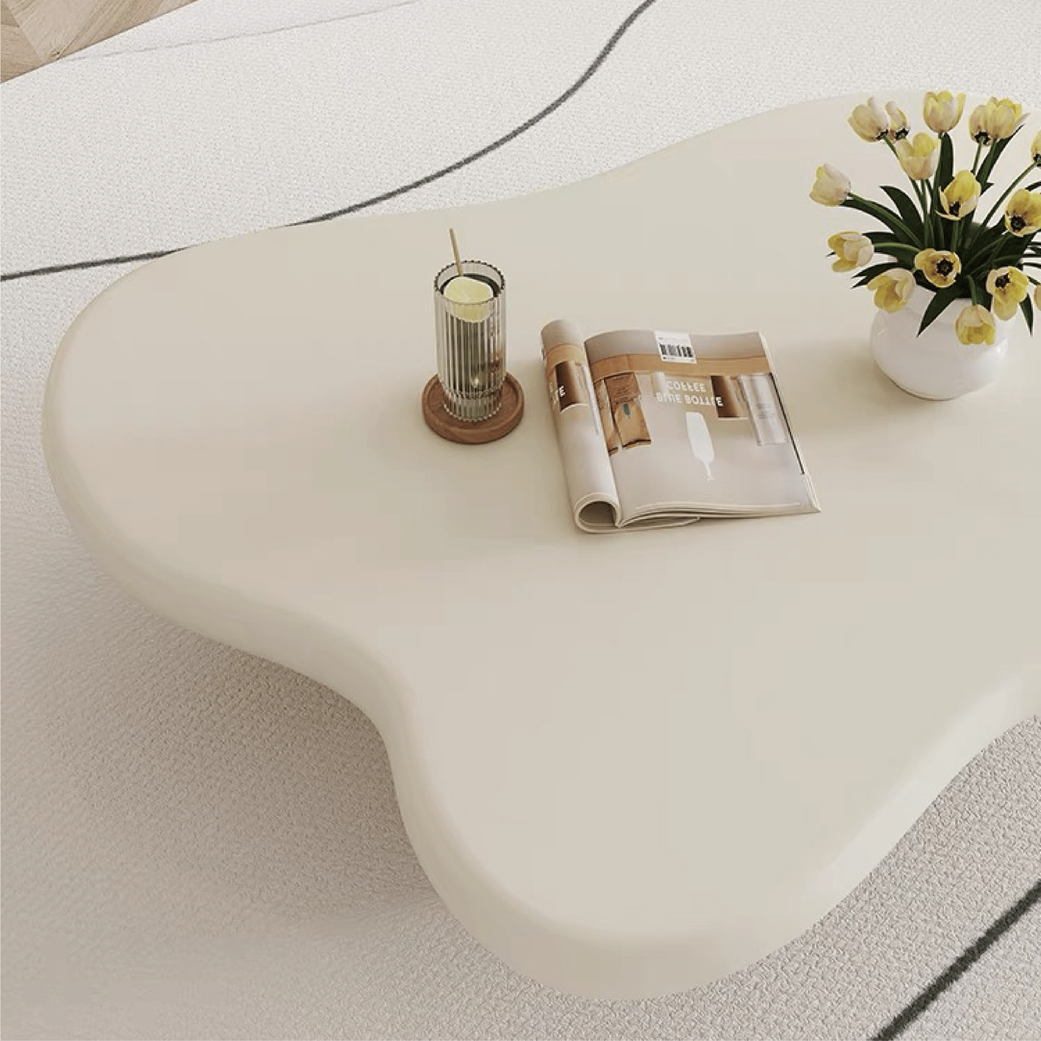 Cloud Coffee Table - White / Black - Artspire Home