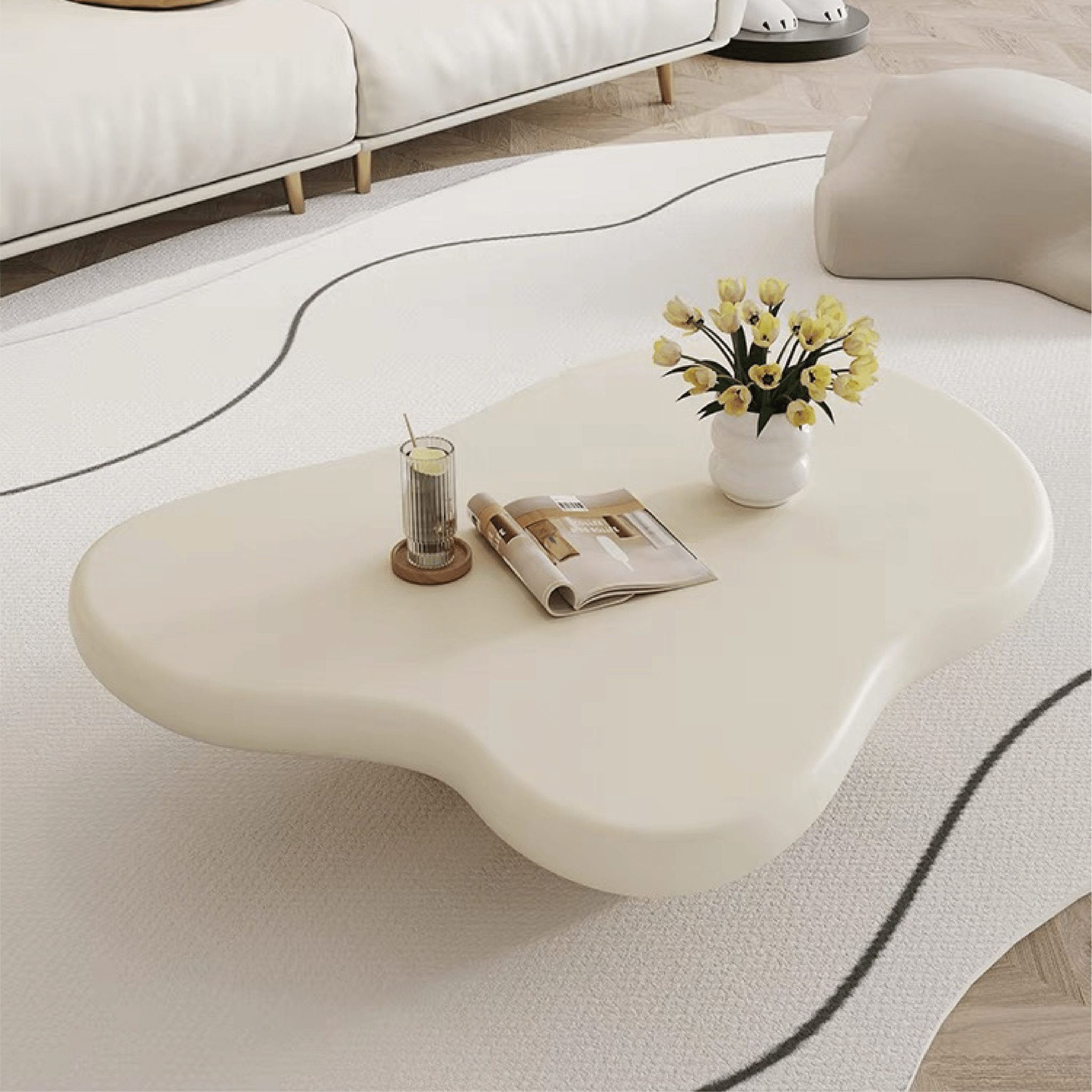 Cloud Coffee Table - White / Black - Artspire Home