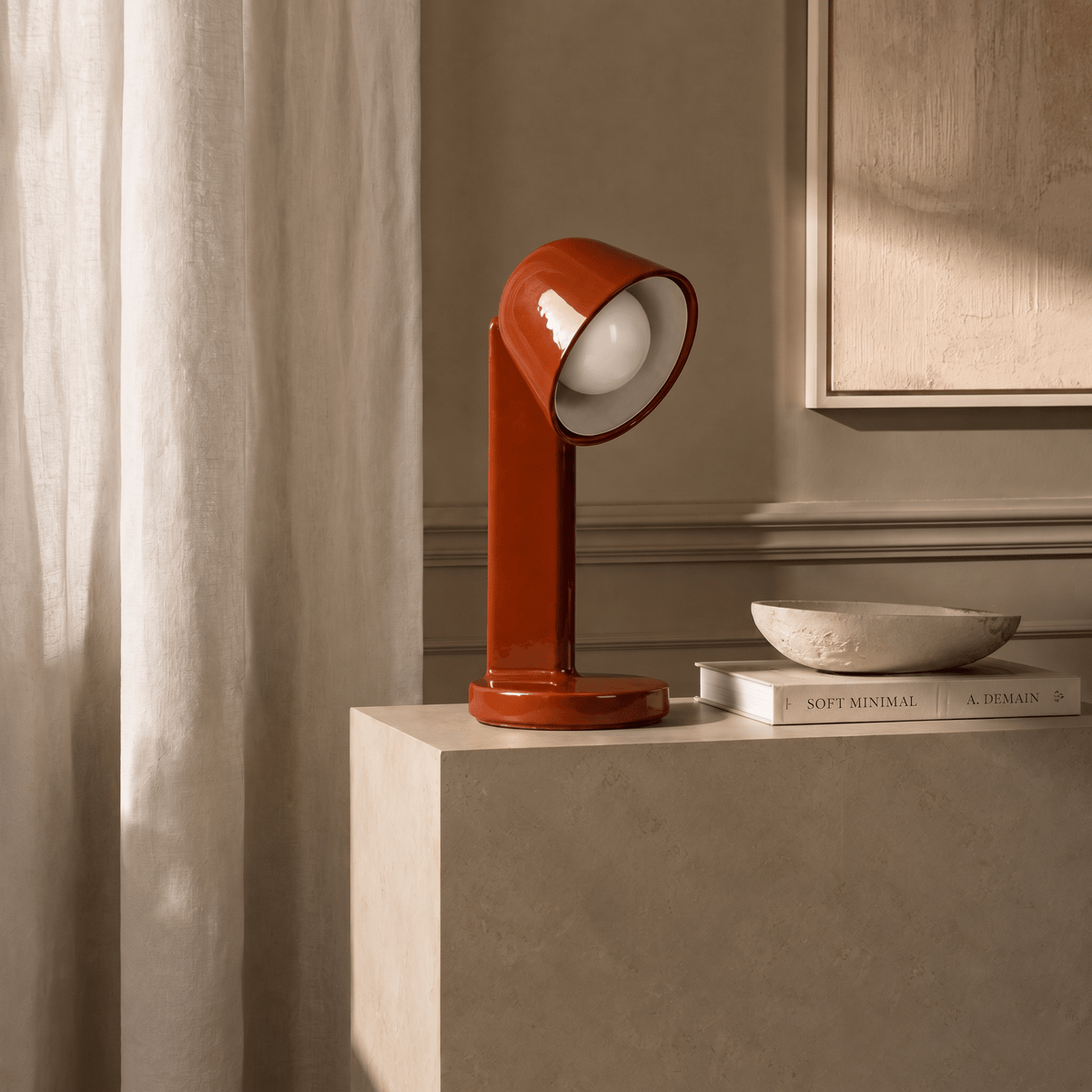 Crimson Pivot Halo Table Lamp - Artspire Home