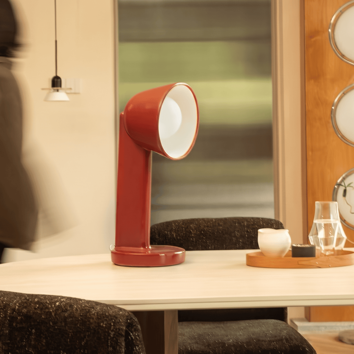 Crimson Pivot Halo Table Lamp - Artspire Home
