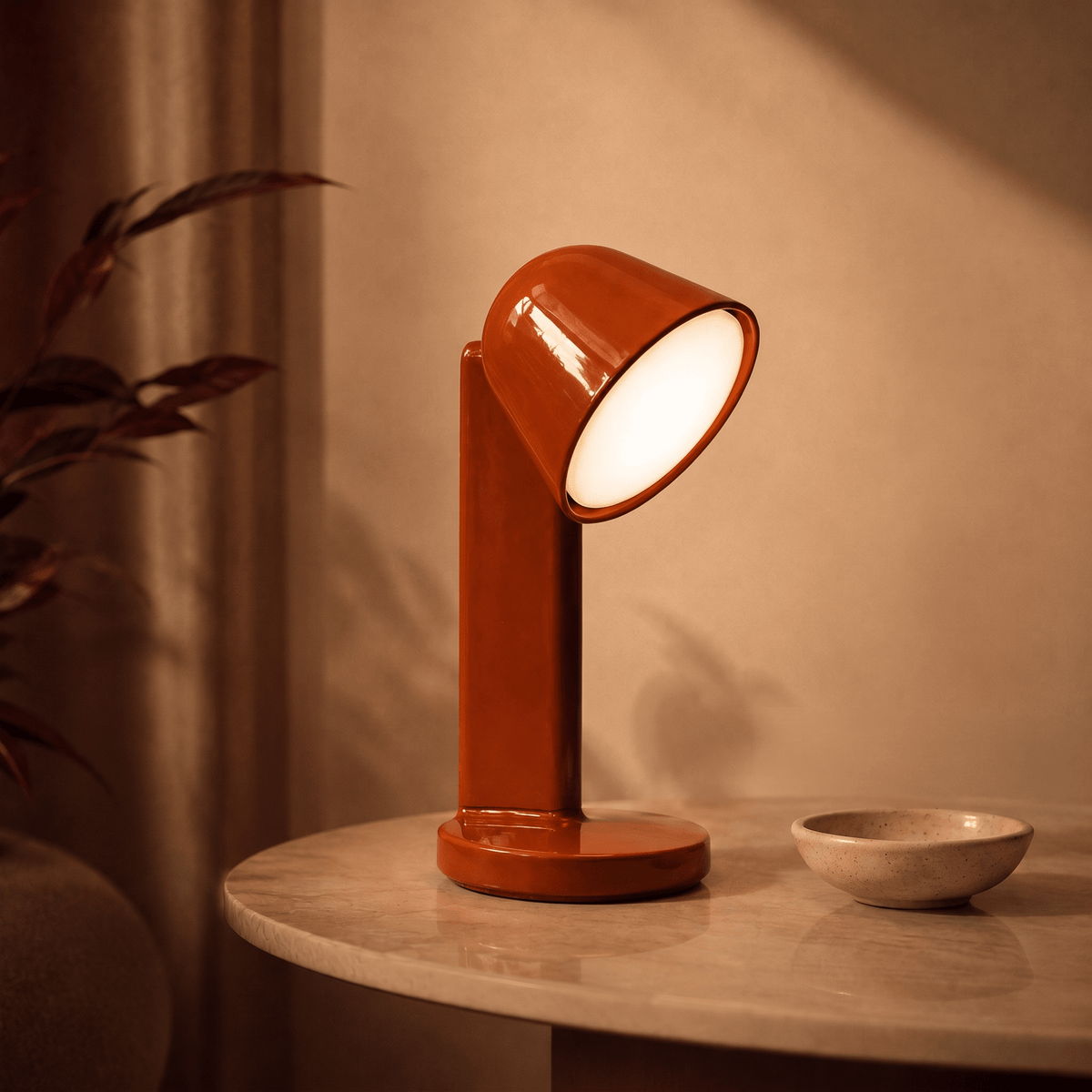 Crimson Pivot Halo Table Lamp - Artspire Home