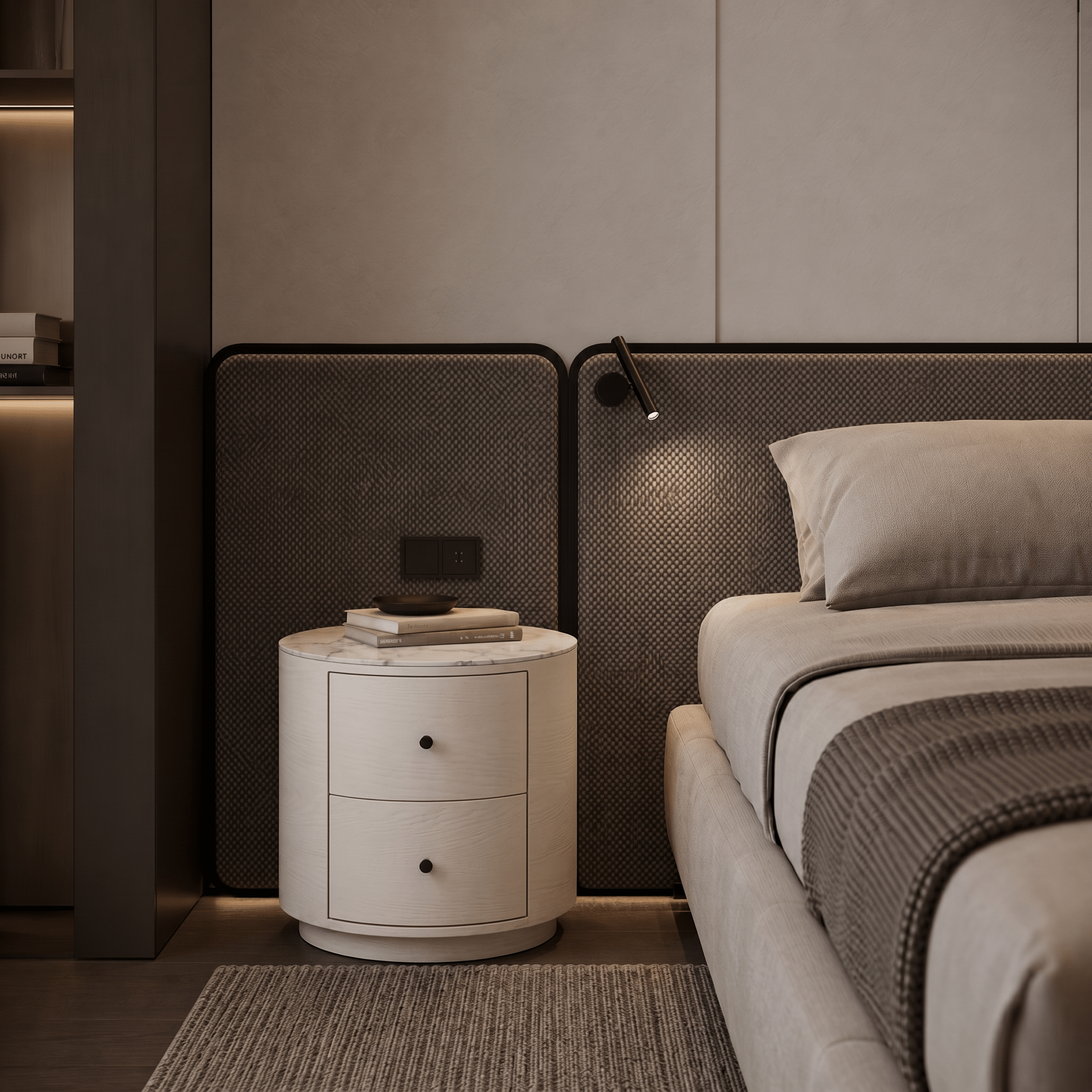 Luna Curved Bedside Cabinet - Artspire Home