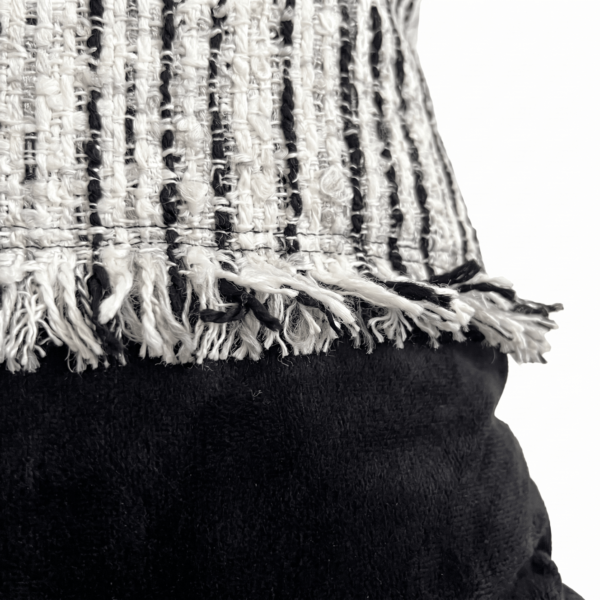 Monochrome Fringe Cushion - Artspire Home
