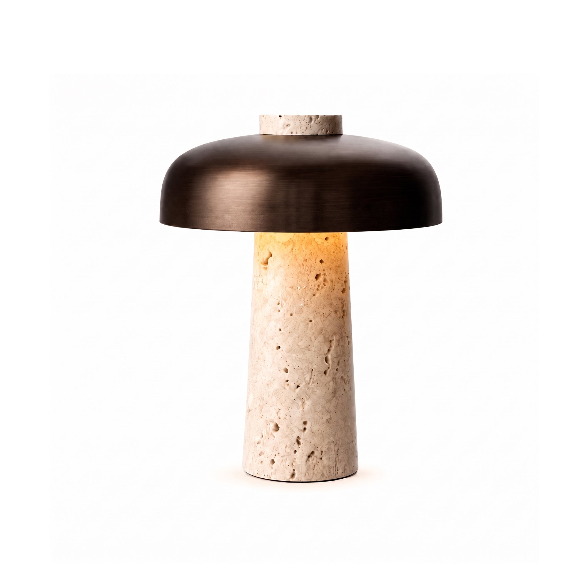 Noir Mesa Travertine Table Lamp - Artspire Home