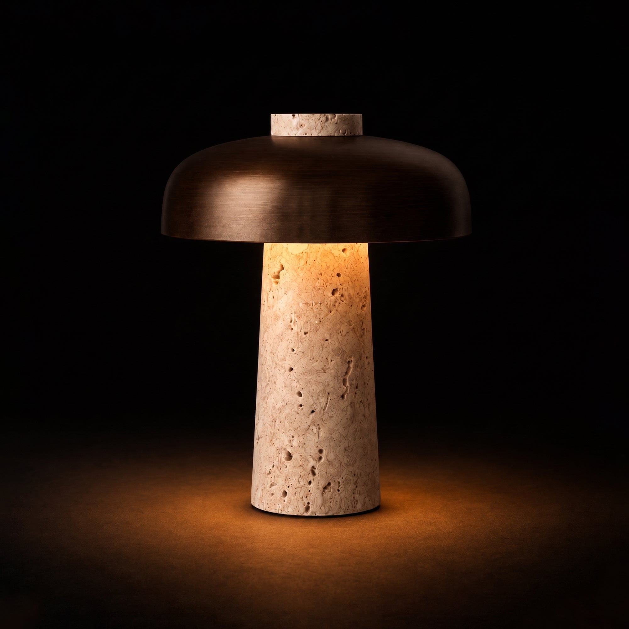 Noir Mesa Travertine Table Lamp - Artspire Home