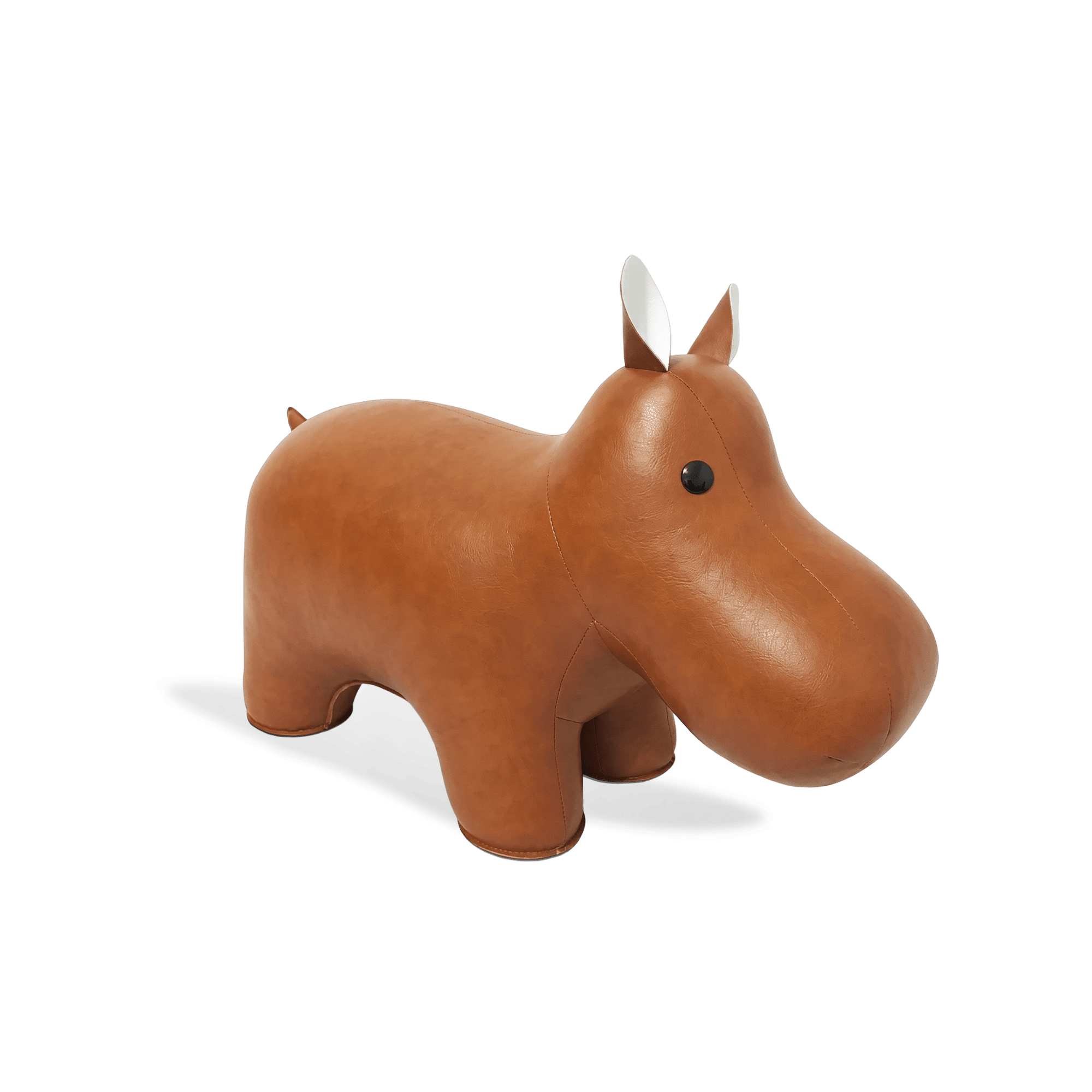 Pouf Leather Hippo Ottoman - Artspire Home