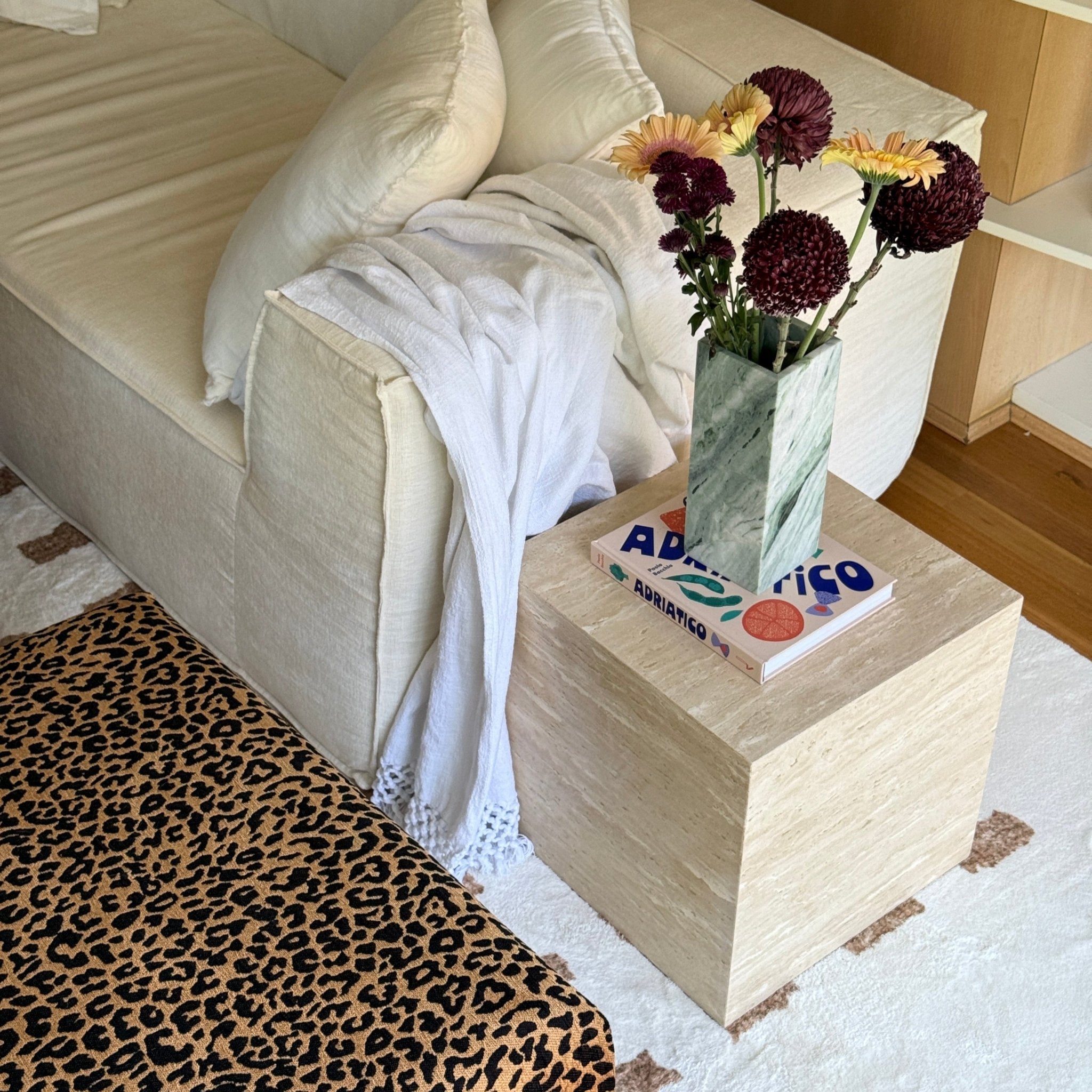 Stone Coffee Table - Plinth Travertine Coffee Table - Artspire Home
