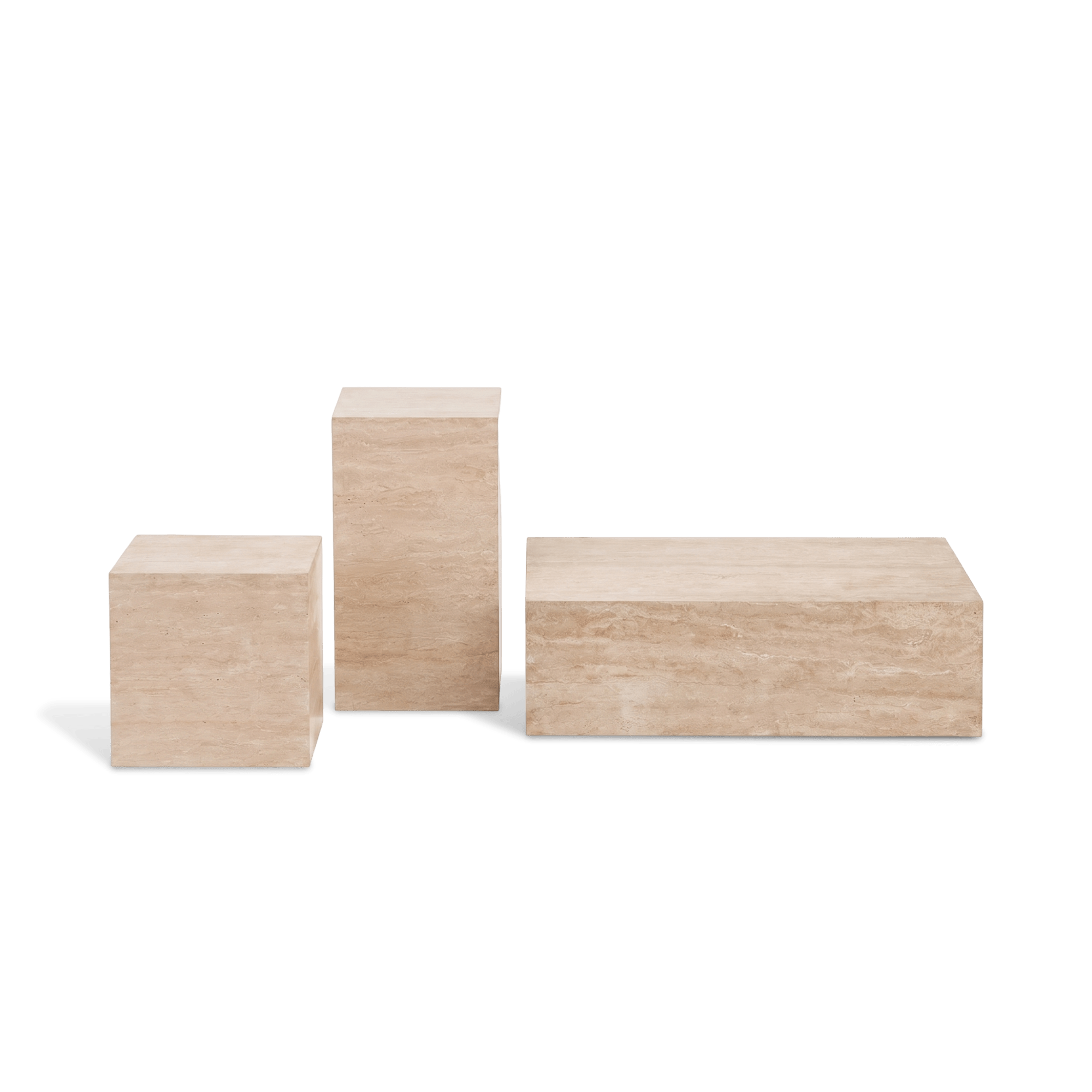 Stone Coffee Table - Plinth Travertine Coffee Table - Artspire Home