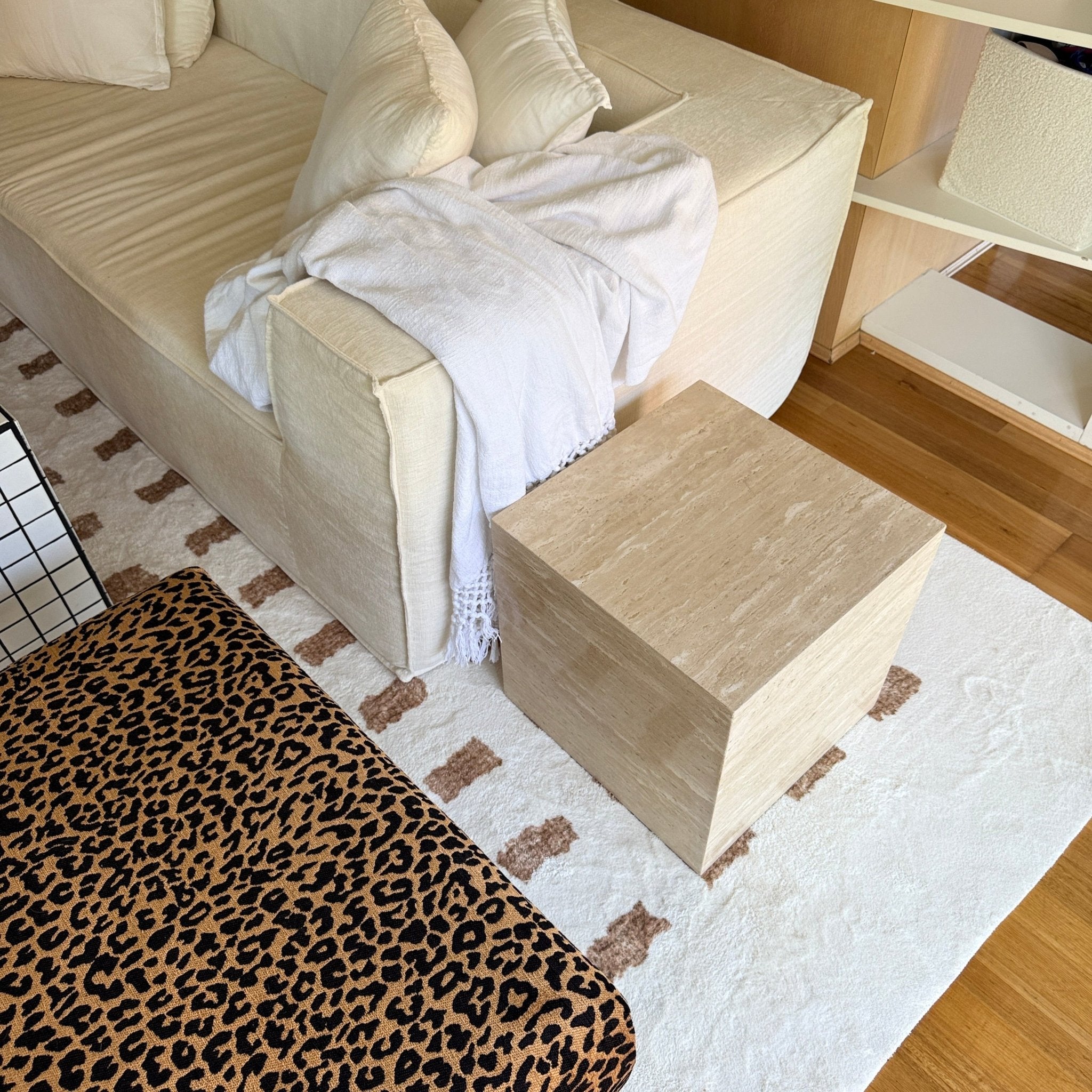 Stone Coffee Table - Plinth Travertine Coffee Table - Artspire Home