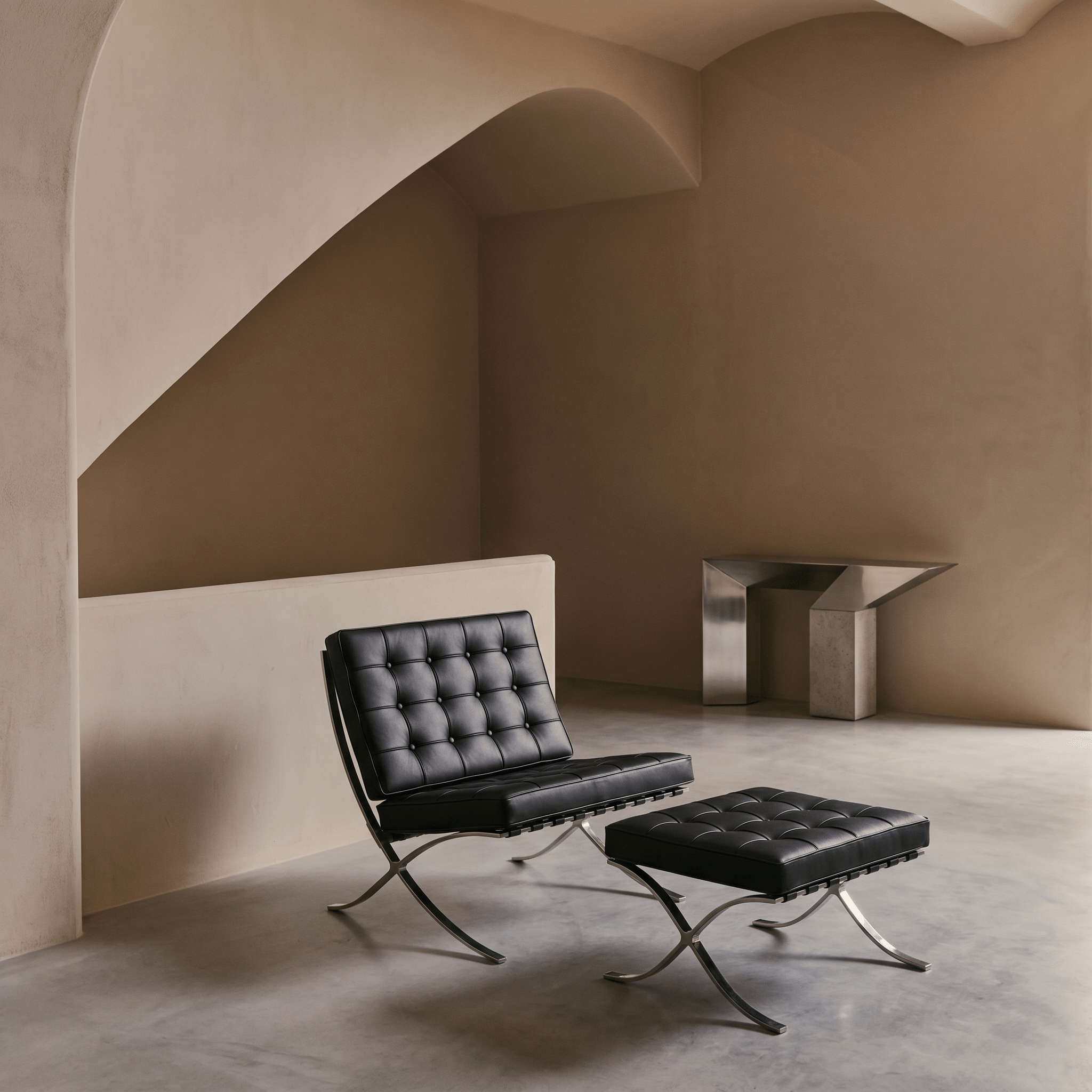 Timeless Leather Chair and Ottoman - Artspire Home