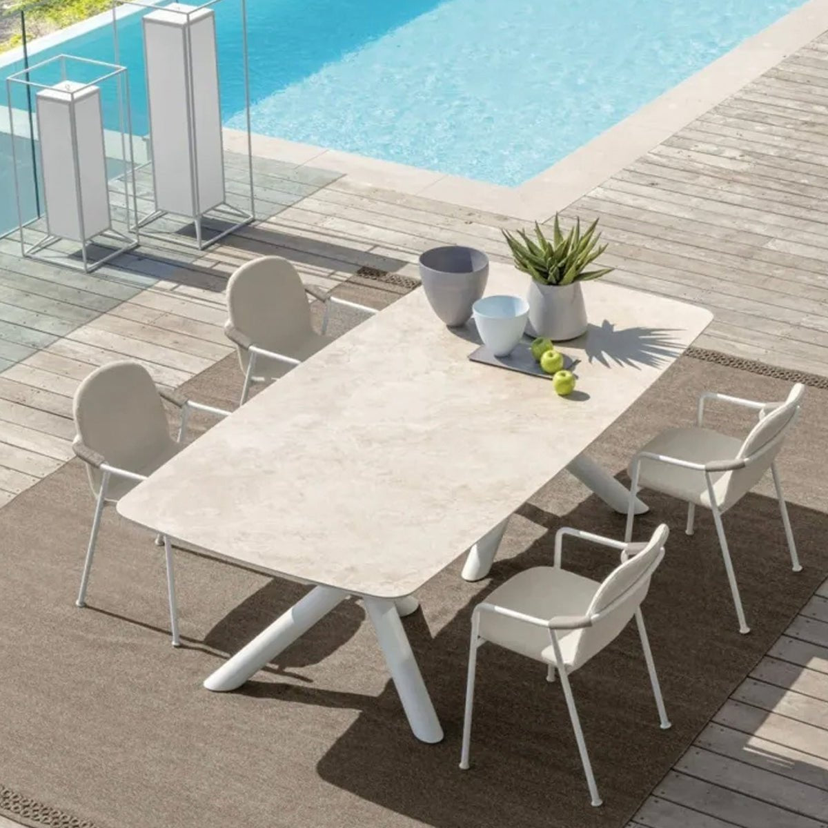 Twist Modern Outdoor Dinning Table - Long - Artspire Home