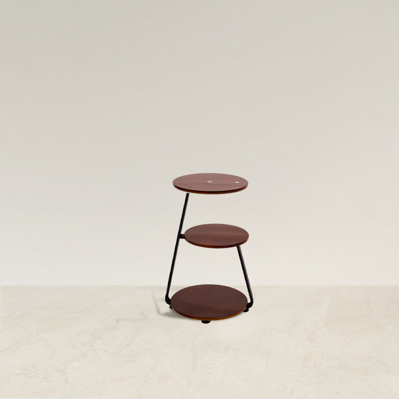 Anderson Bedside Table - 3 Storey Lamp Side Table — The Anderson Bedside Table is modern, with three-story storage, a buil...