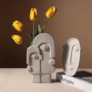 Abstract Face Flower Pot - Face Plant Pot - Artspire Home