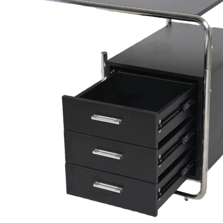 Athanasius Desk - Black Desk With Drawers In - Artspire Home