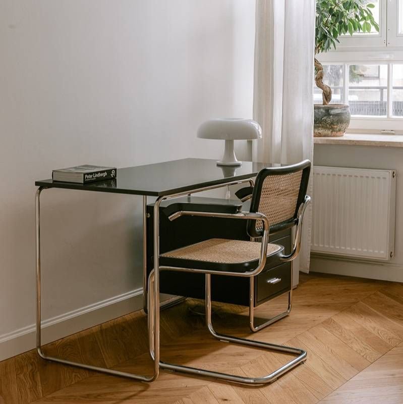 Athanasius Desk - Black Desk With Drawers In - Artspire Home