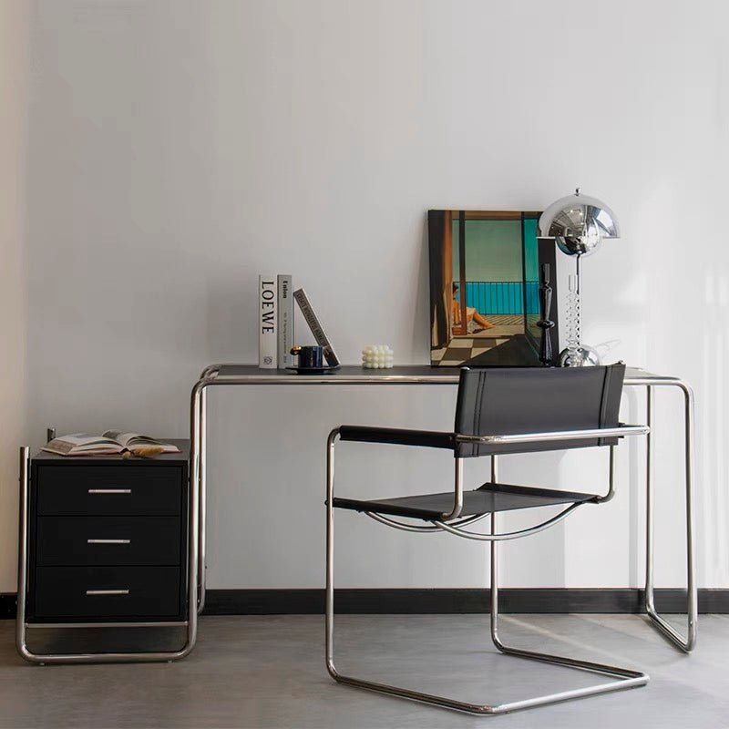 Athanasius Desk - Black Desk With Drawers In - Artspire Home