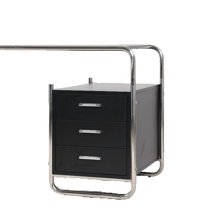 Athanasius Desk - Black Desk With Drawers In - Artspire Home