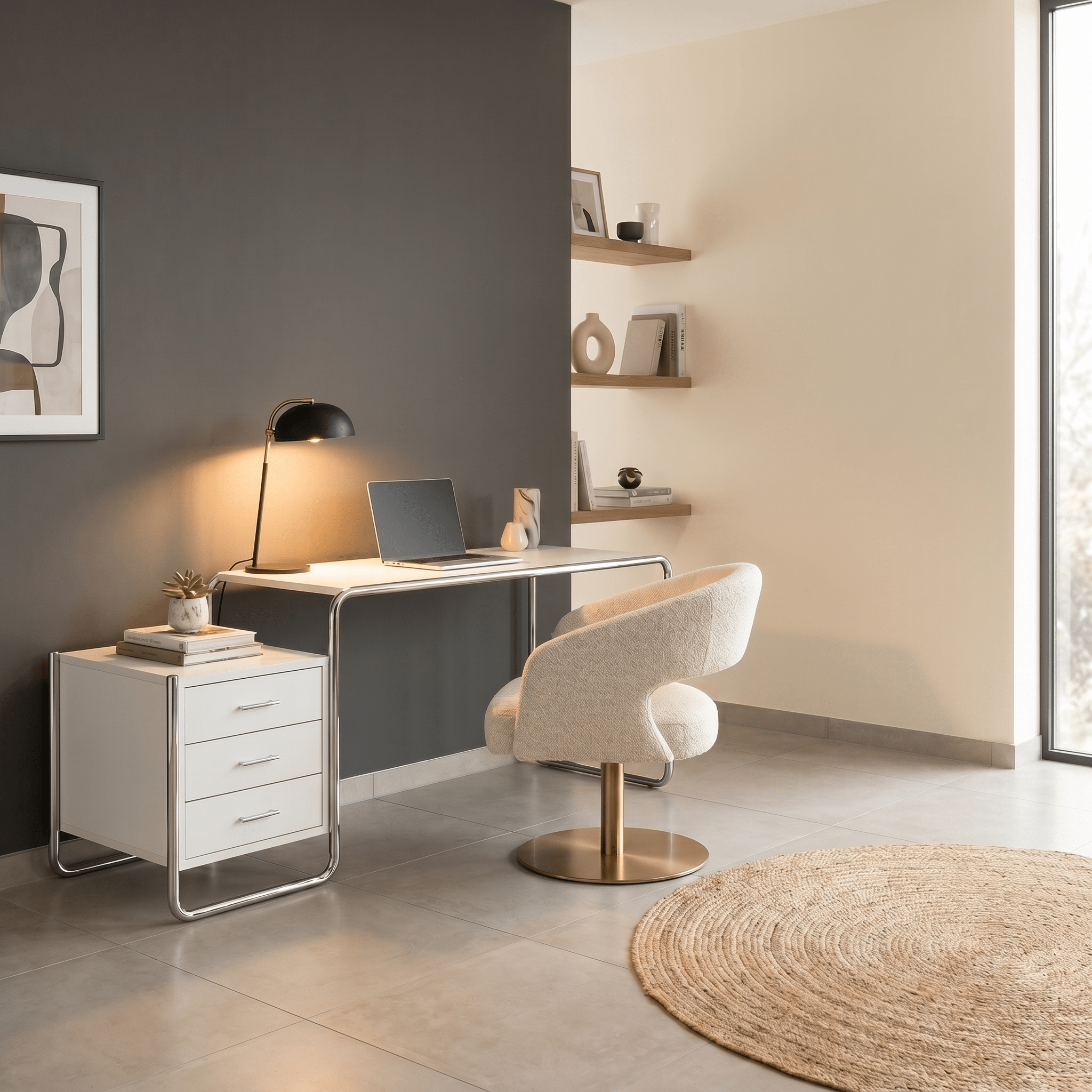 Athanasius Desk - Black Desk With Drawers In - Artspire Home