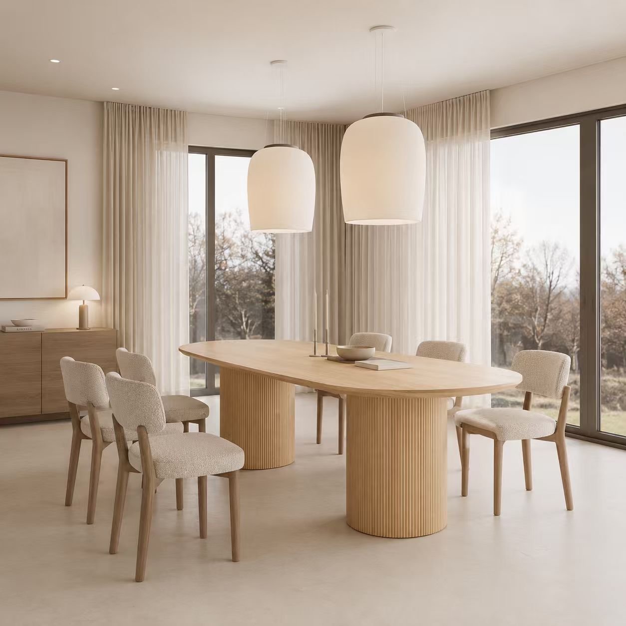 Auvindra Oval Timber Dining Table - Artspire Home
