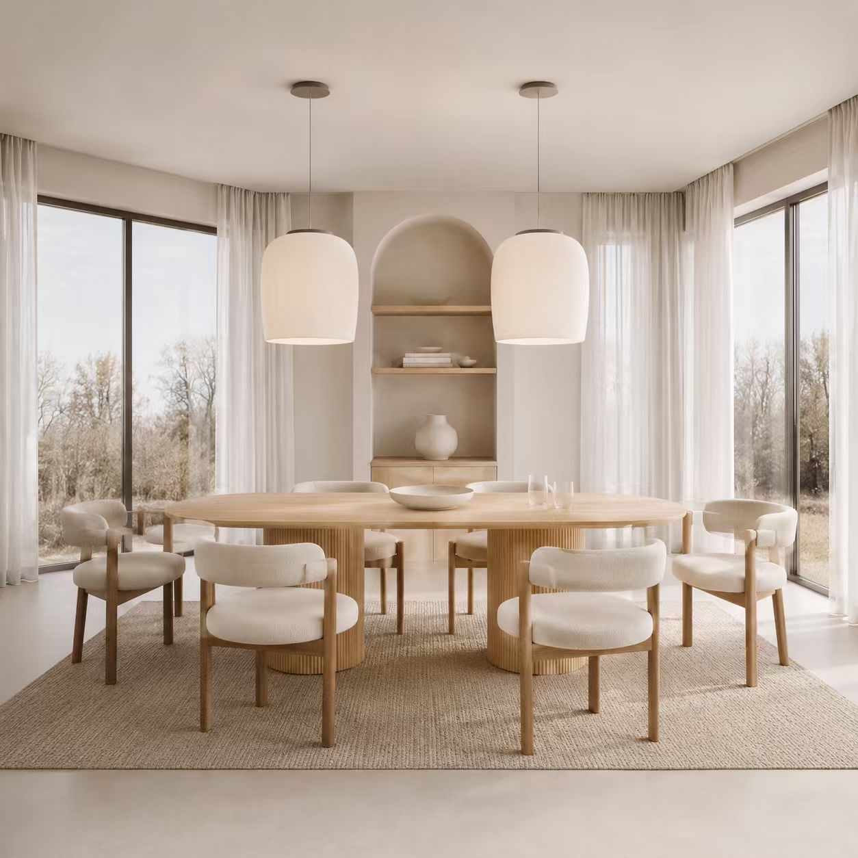 Auvindra Oval Timber Dining Table - Artspire Home