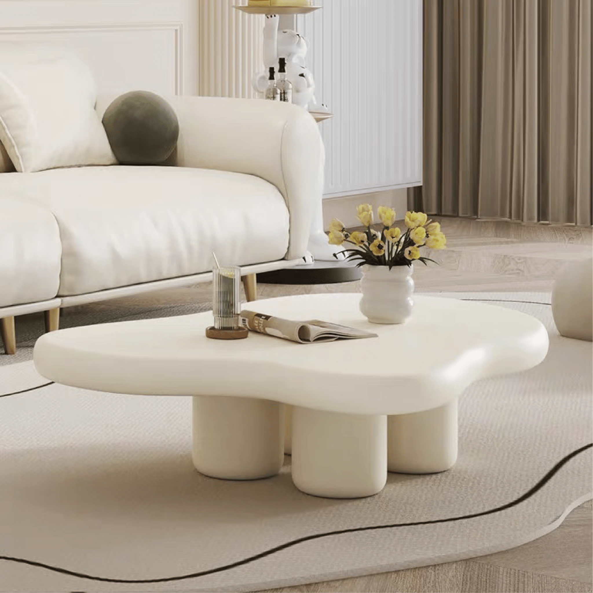 Cloud Coffee Table - White / Black - Artspire Home
