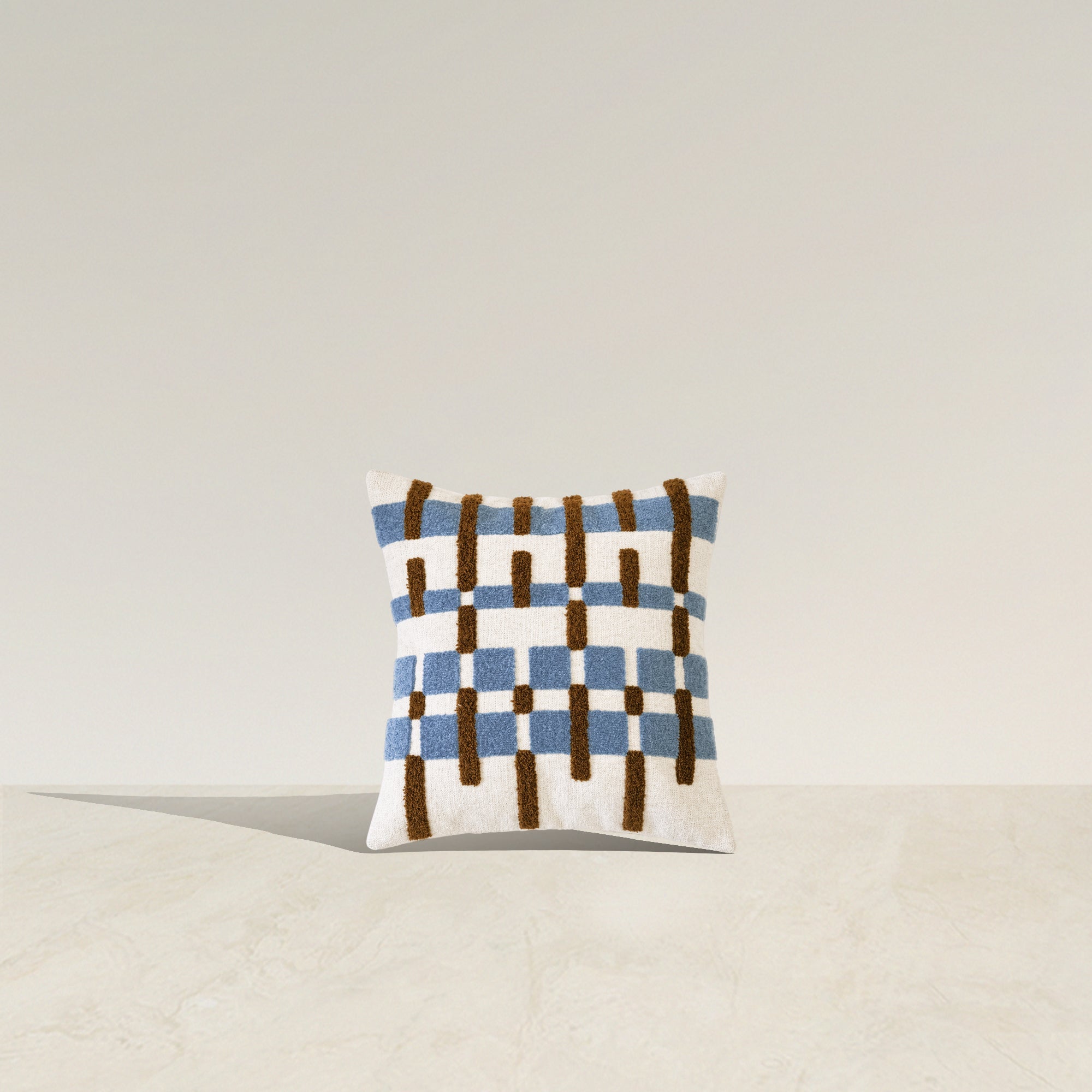 Coastal Grid Cushion - Artspire Home