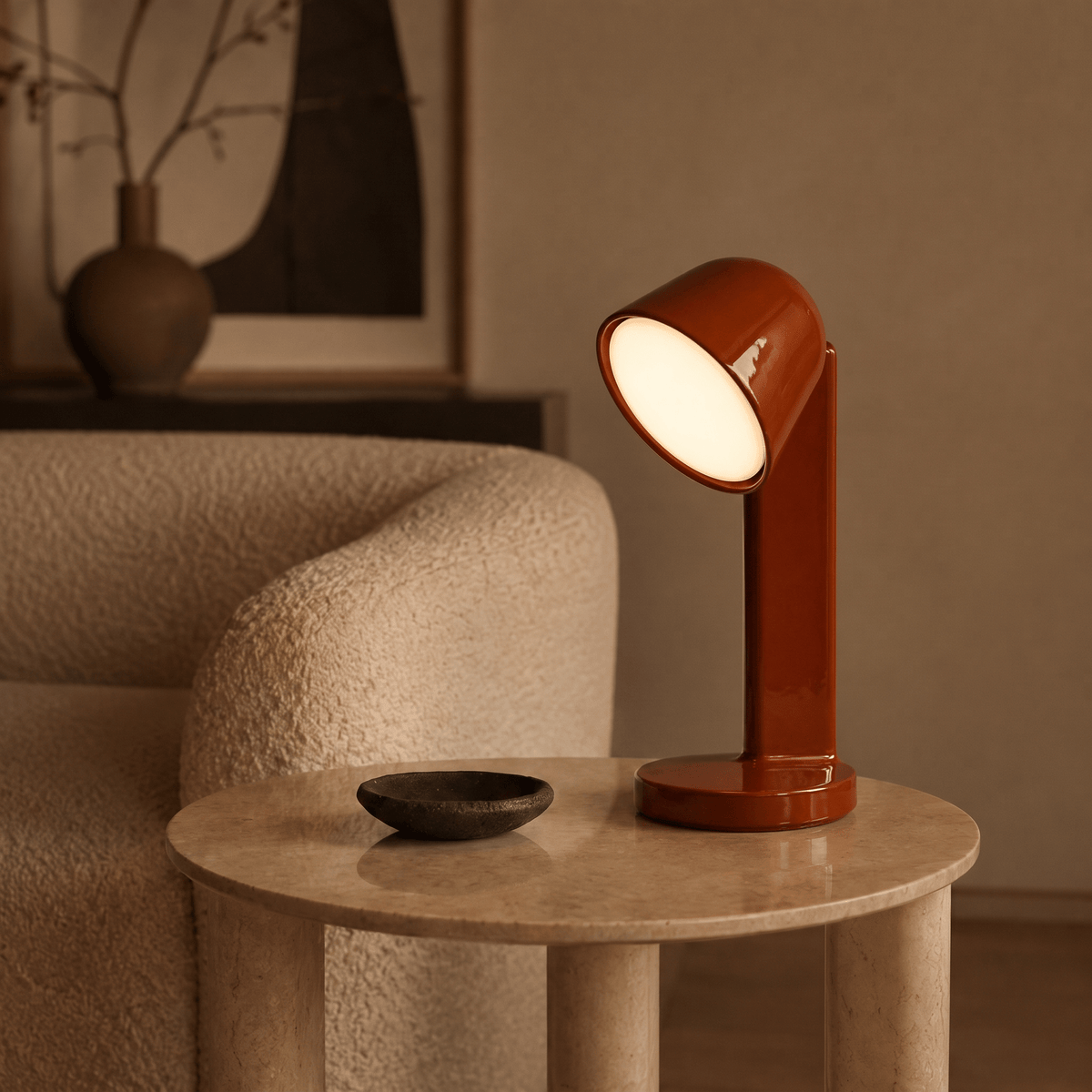 Crimson Pivot Halo Table Lamp - Artspire Home