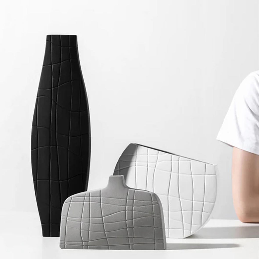 Etched Black Vase - Artspire Home