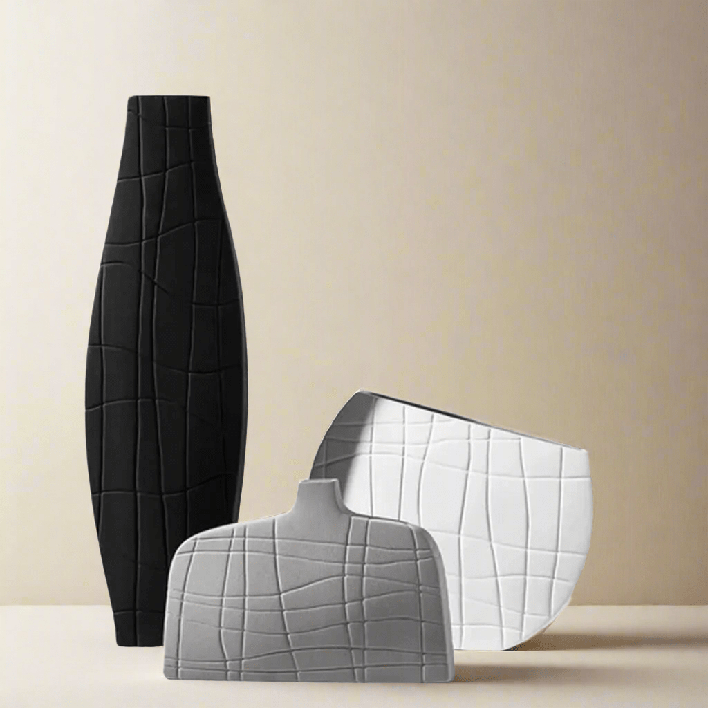 Etched Black Vase - Artspire Home
