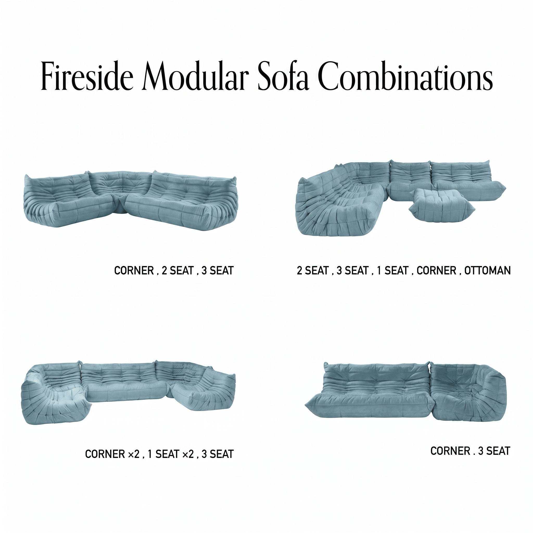 Fireside 2 Seater Sofa - Replica Togo Sofa - Artspire Home