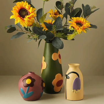 Floral Hand-painted Ceramic Vase