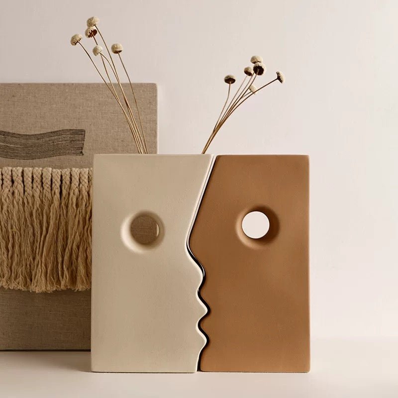 Geometric Face Outline Vases - Artspire Home