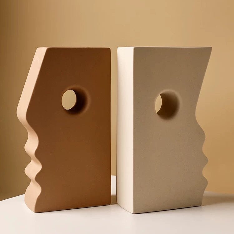Geometric Face Outline Vases - Artspire Home