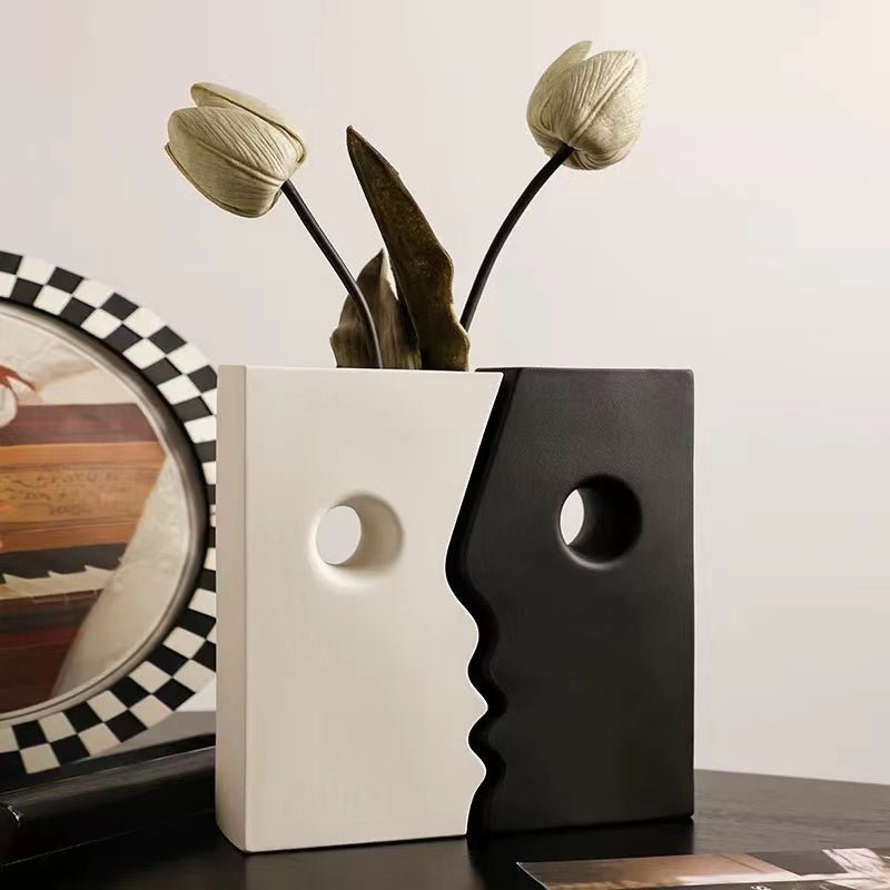 Geometric Face Outline Vases - Artspire Home