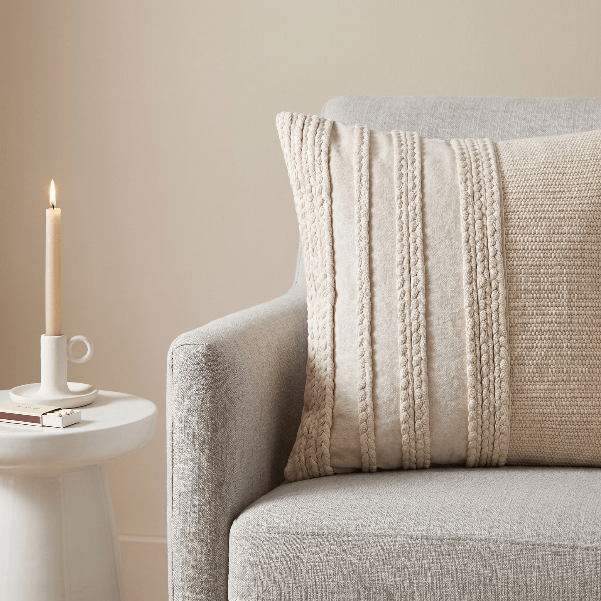 Ivory Weave Cushion - Artspire Home