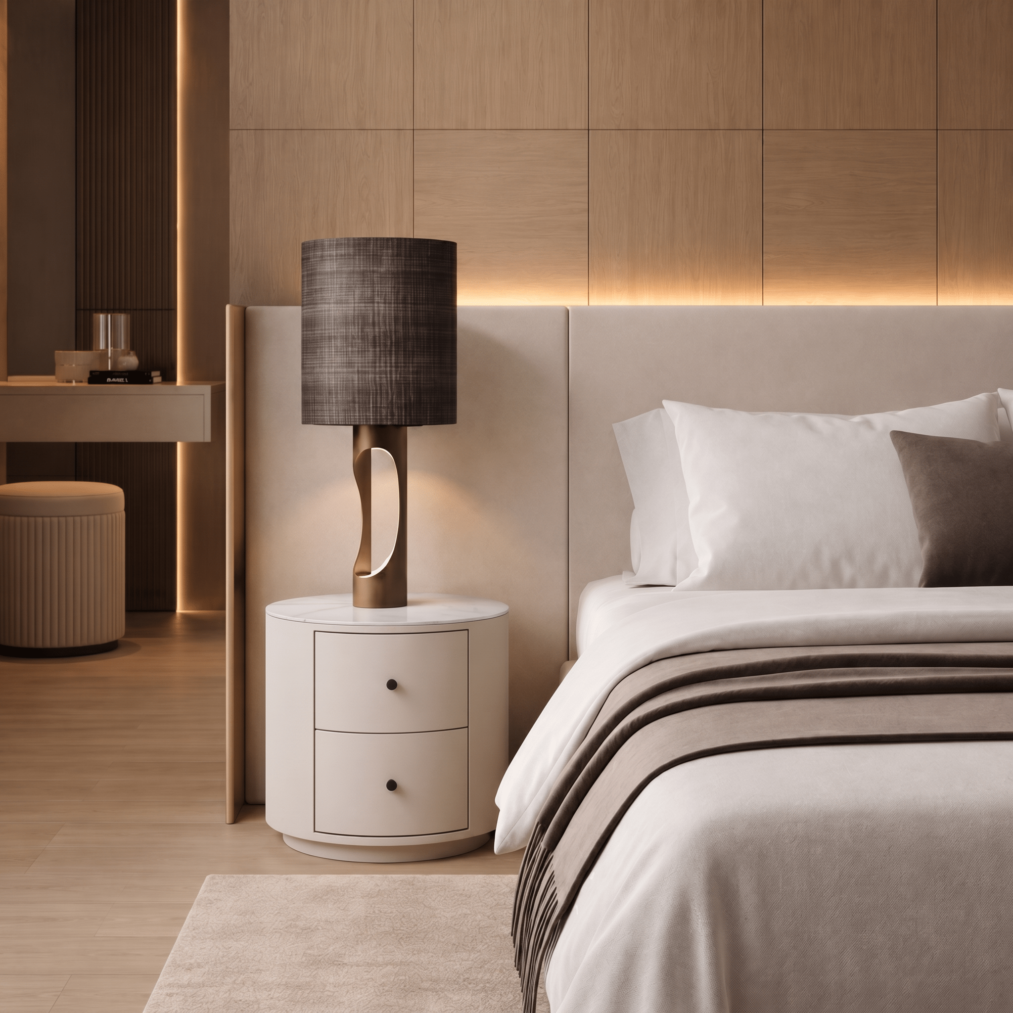 Luna Curved Bedside Cabinet - Artspire Home