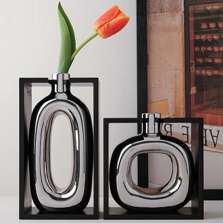 Minimalist Black Frame Decorative Vases - Artspire Home