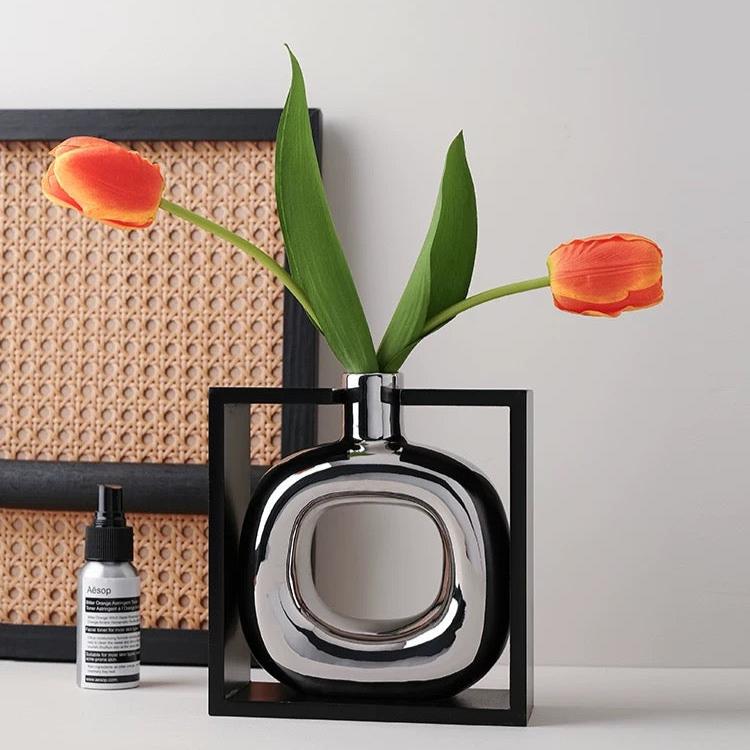 Minimalist Black Frame Decorative Vases - Artspire Home