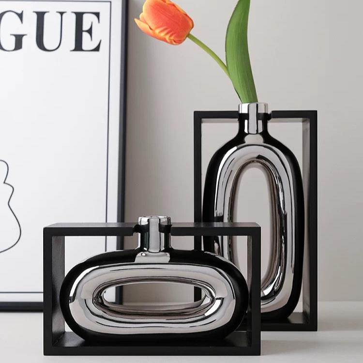 Minimalist Black Frame Decorative Vases - Artspire Home