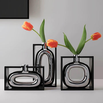 Minimalist Black Frame Decorative Vases - Artspire Home