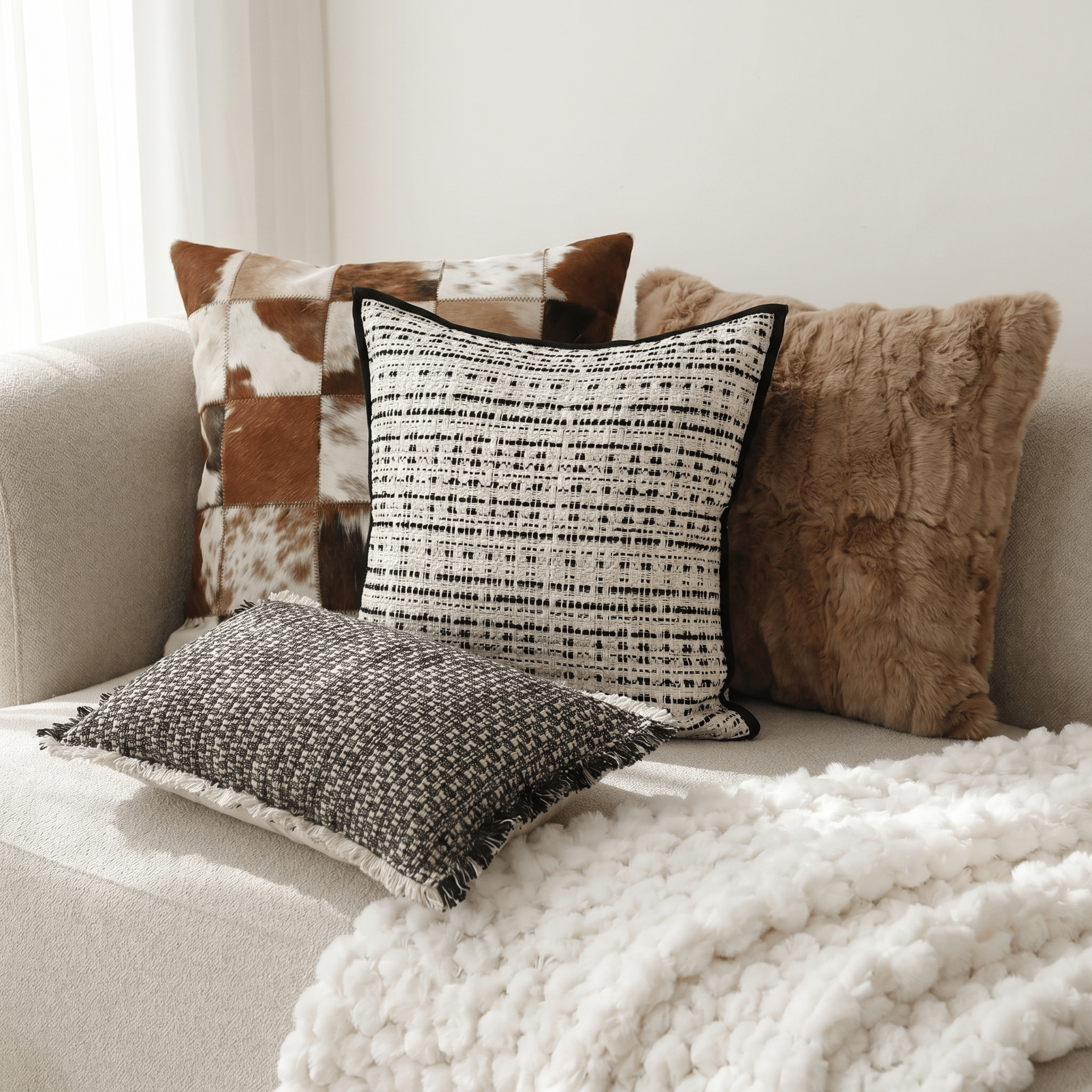 Mono Weave Lumbar Cushion Cover - Artspire Home