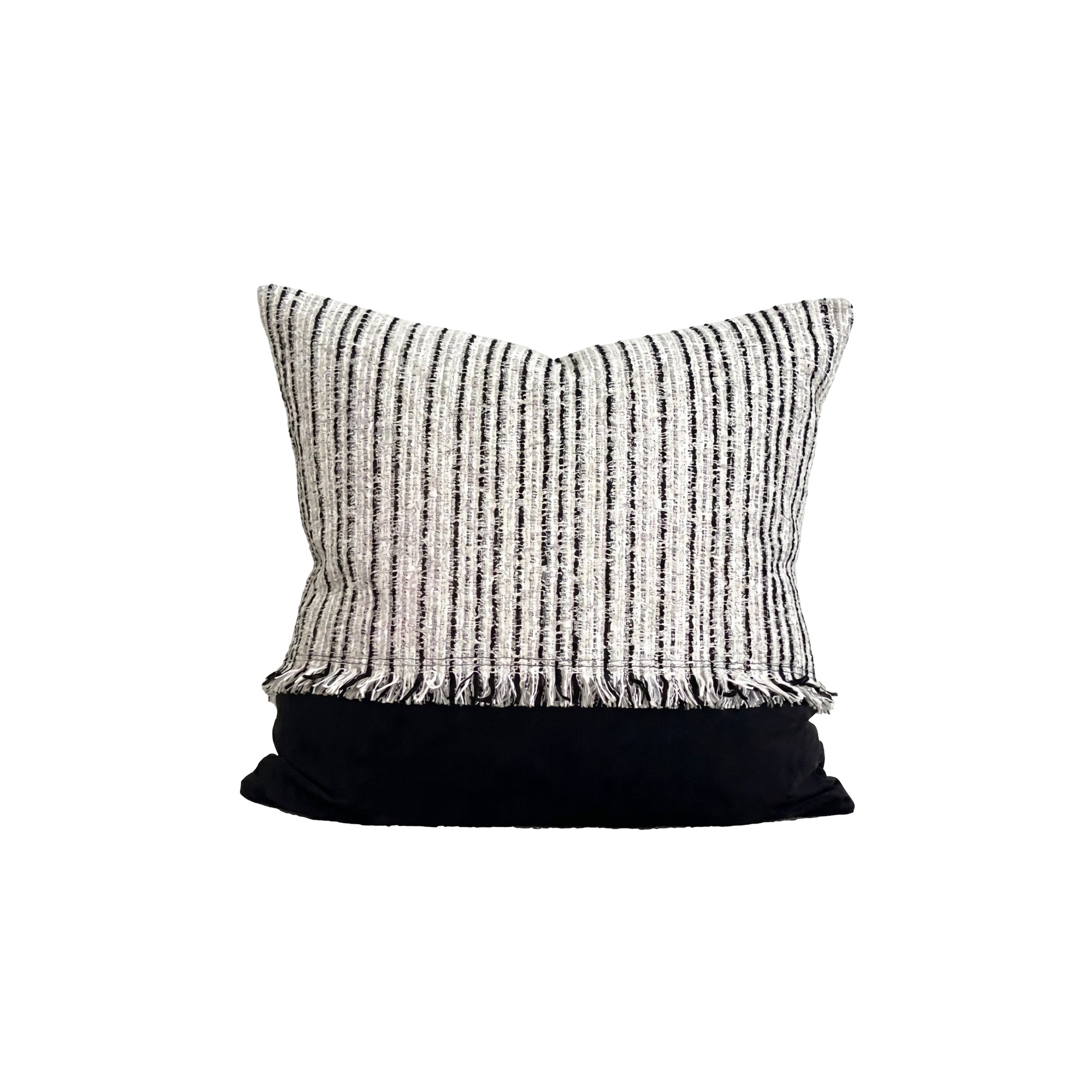 Monochrome Fringe Cushion - Artspire Home