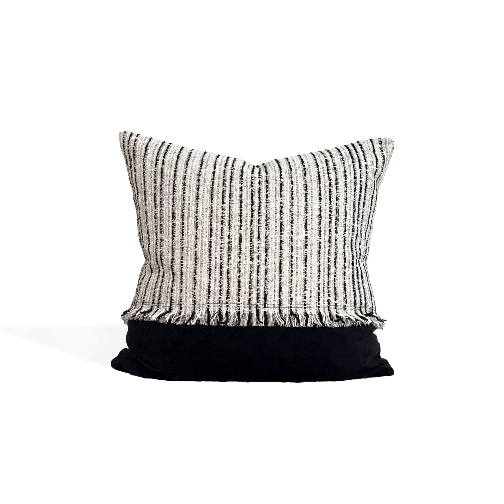 Monochrome Fringe Cushion Cover - Artspire Home
