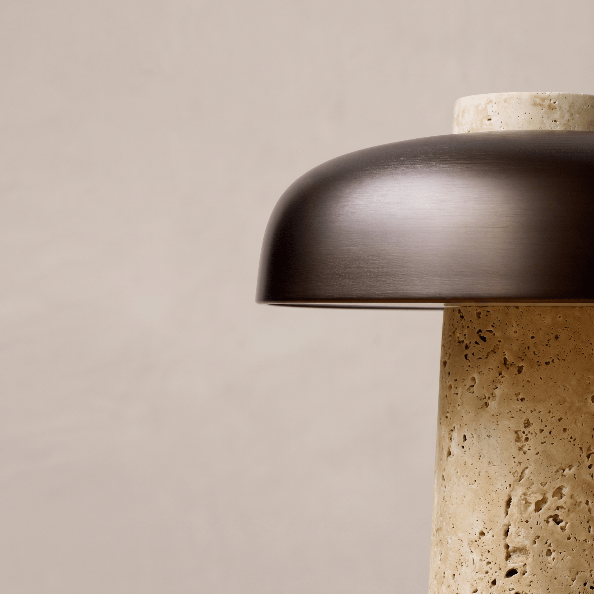 Noir Mesa Travertine Table Lamp - Artspire Home