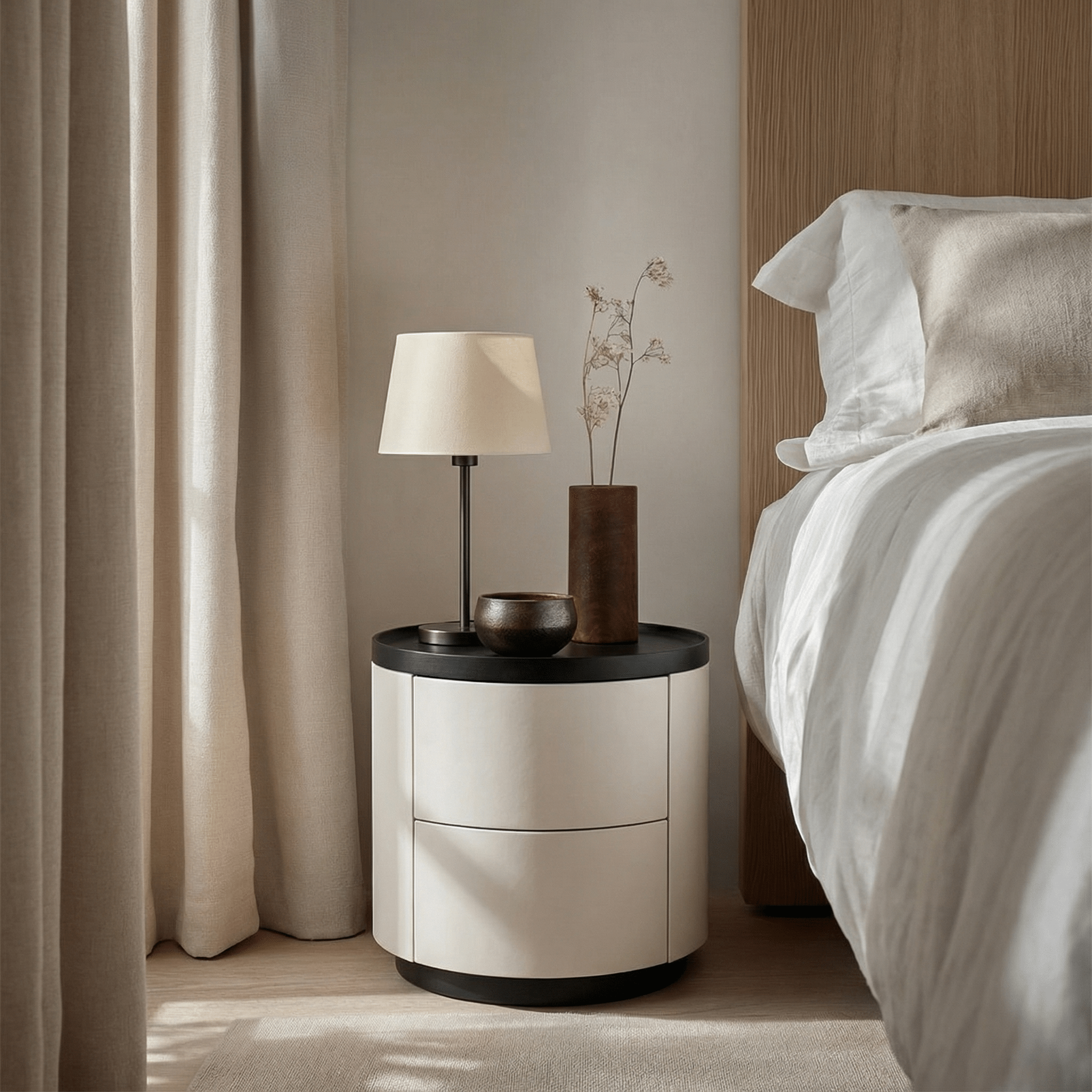 Orla Round Bedside Table - Artspire Home