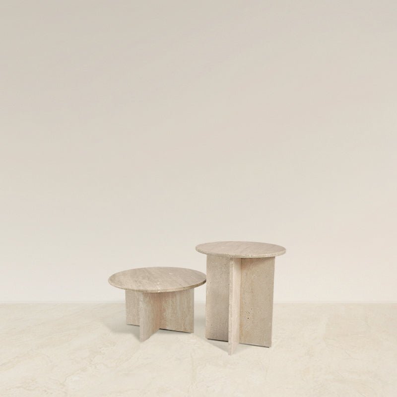 Round Travertine Coffee Table - Artspire Home