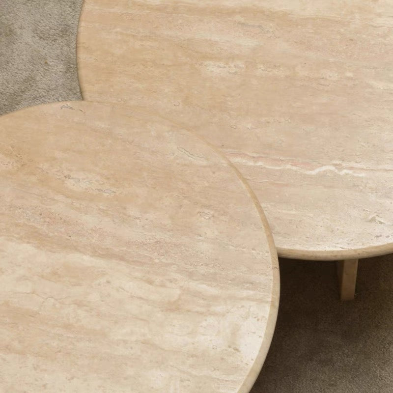 Round Travertine Coffee Table - Artspire Home