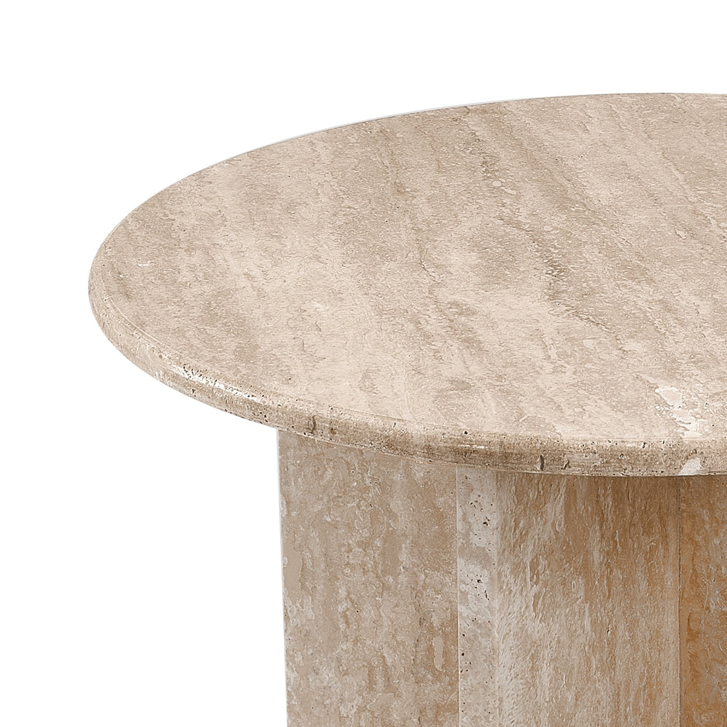 Round Travertine Coffee Table - Artspire Home